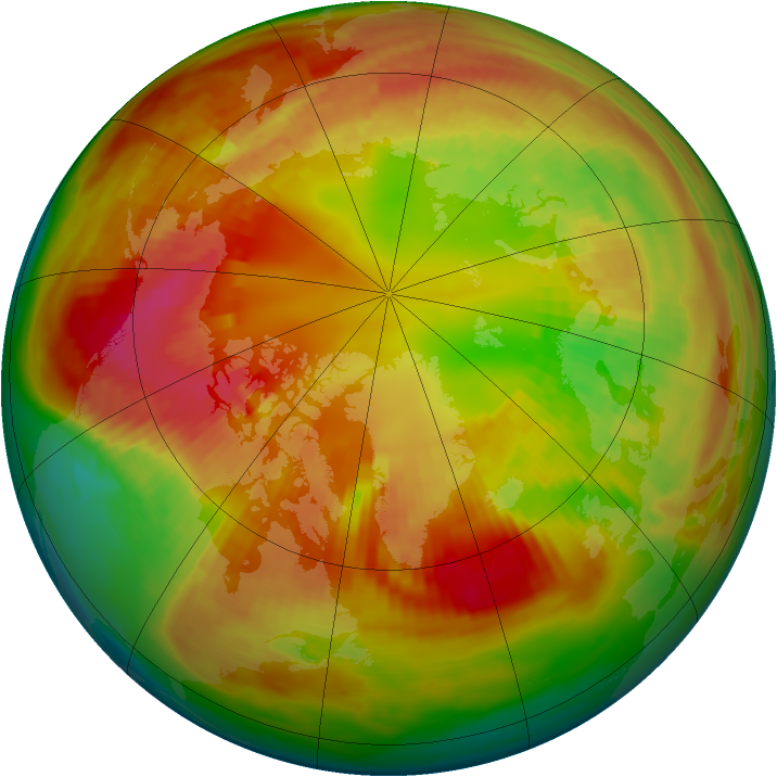 Arctic ozone map for 21 February 1982